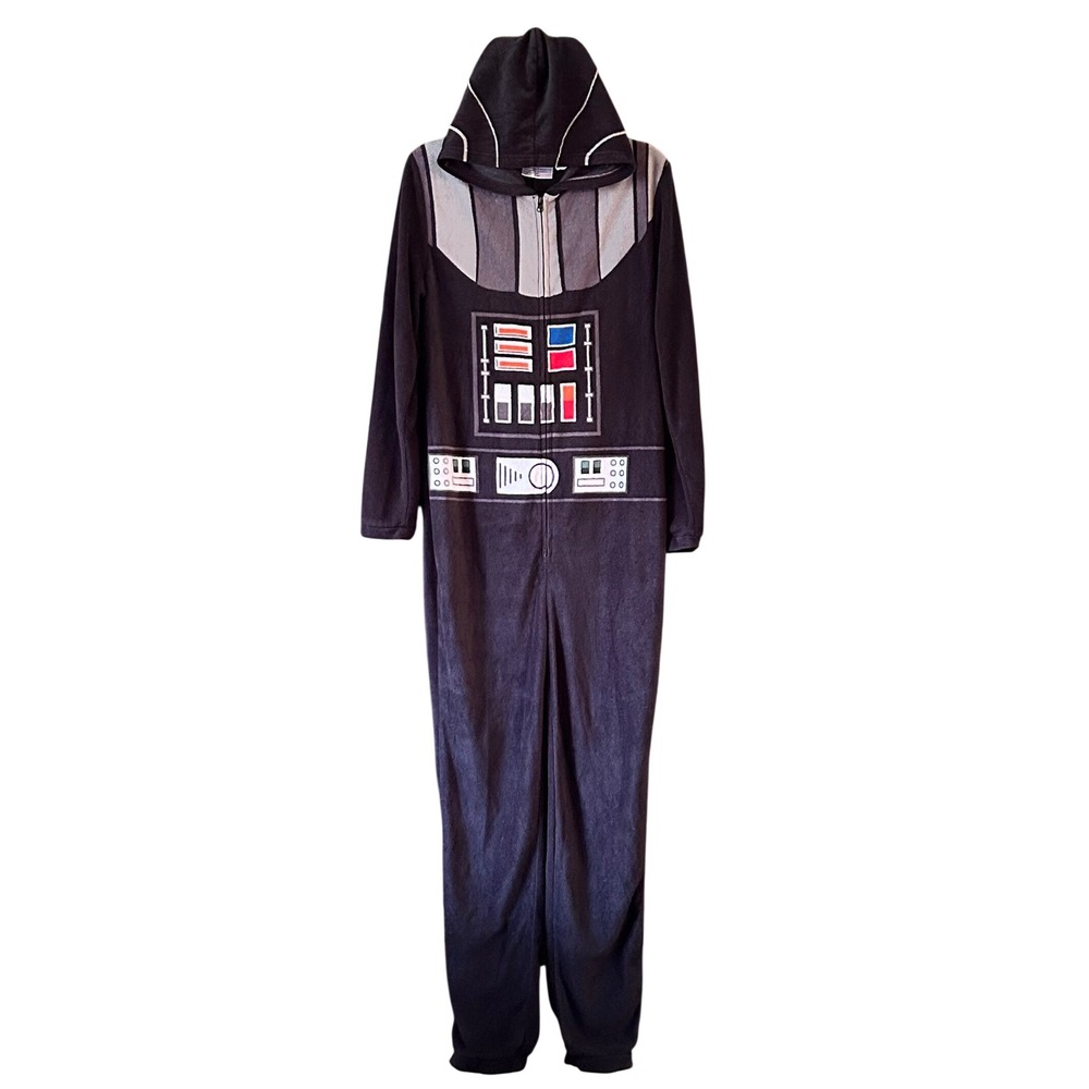 Star Wars Darth Vader Hooded Fleece Pajamas Costume Zip-Up Bioworld 2015 S/M